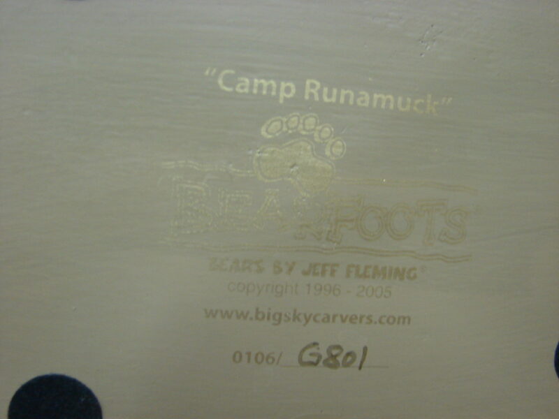 Big Sky Carvers Bearfoots Bears Jeff Fleming Camp Runamuck Black Bear, Moose-R-Us.Com Log Cabin Decor