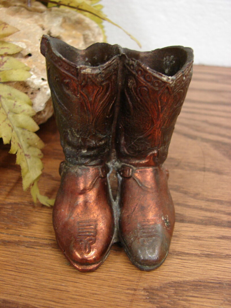 Vintage Copper Horse Figurines Dodge Inc USA Cowboy Boots Lot, Moose-R-Us.Com Log Cabin Decor