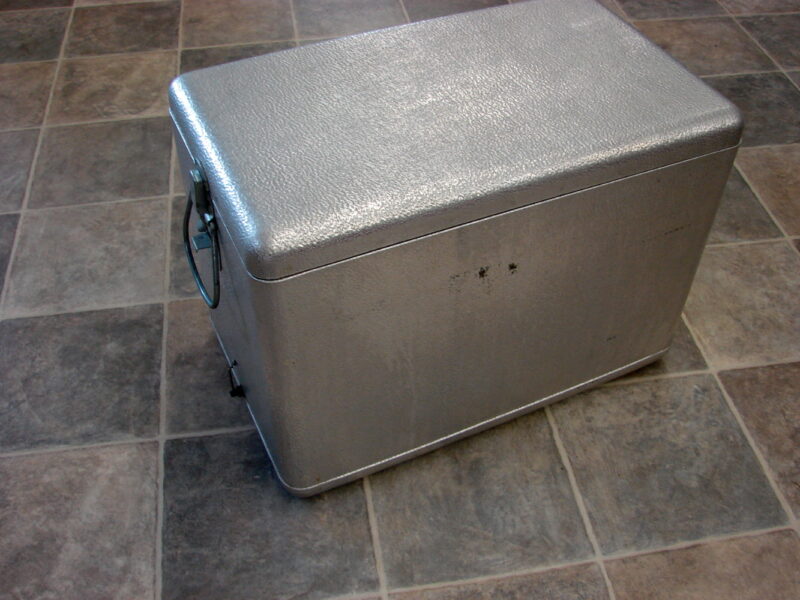 Vintage Retro Mid Century Cronstoms Cronco Aluminum Cooler Ice Chest Awesome, Moose-R-Us.Com Log Cabin Decor