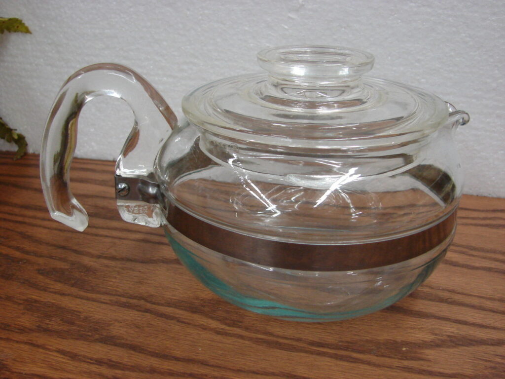 Vintage PYREX 8446 Flameware Glass Stainless 6 Cup Teapot Tea Pot And ...