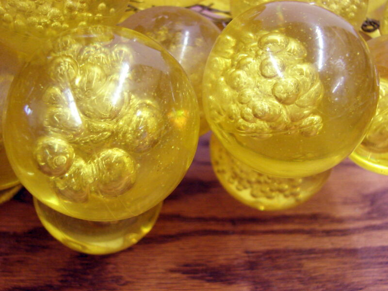 Vintage Lucite Grapes Lemon Yellow Bubbles Cluster on Wood Branch 12&#8243; Grape MCM, Moose-R-Us.Com Log Cabin Decor