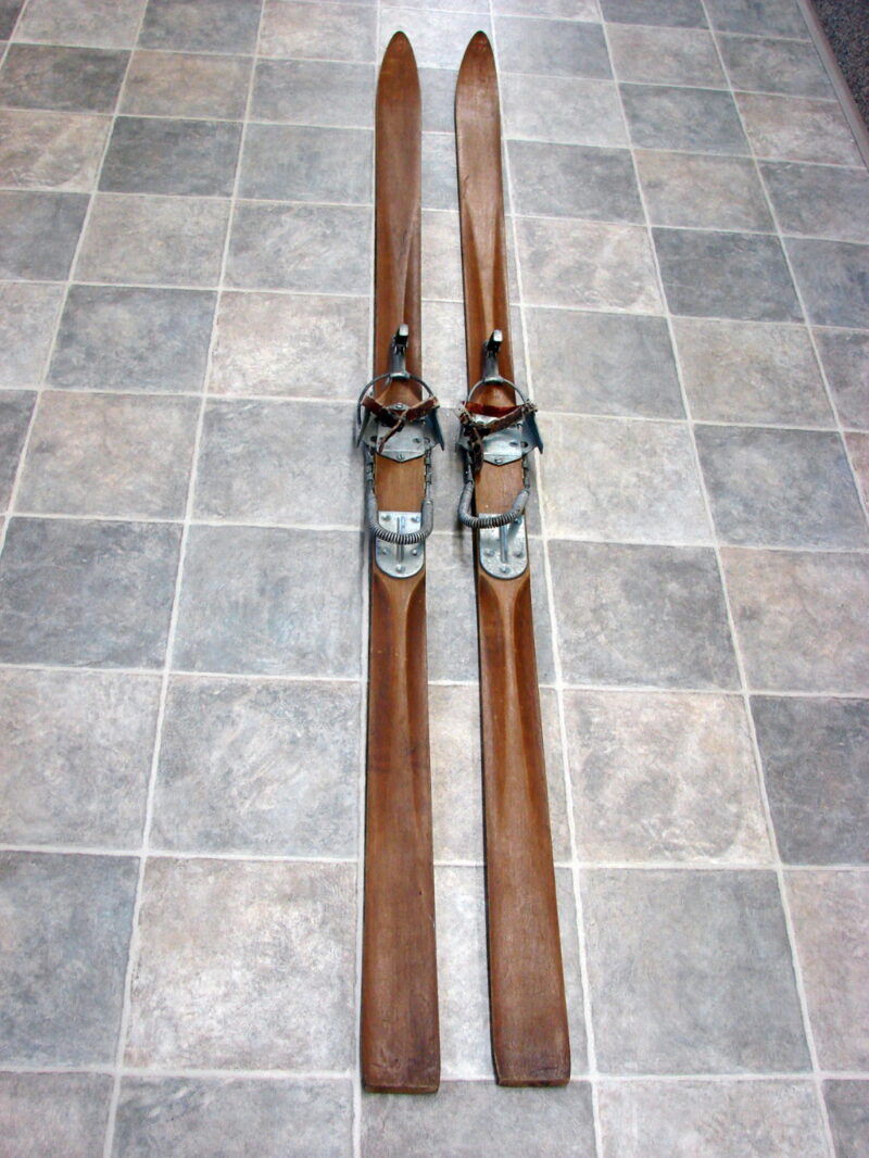 Antique Lund Maple Wood Snow Skis Bindings Ski Lodge Decor, Moose-R-Us.Com Log Cabin Decor