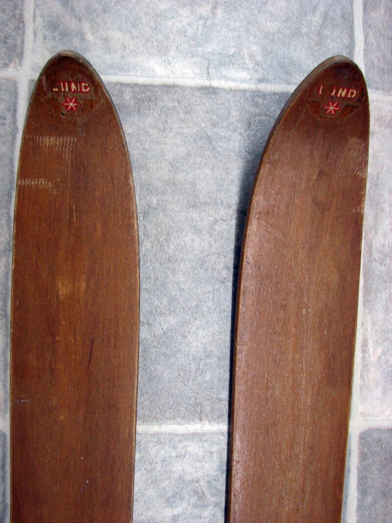 Antique Lund Maple Wood Snow Skis Bindings Ski Lodge Decor, Moose-R-Us.Com Log Cabin Decor