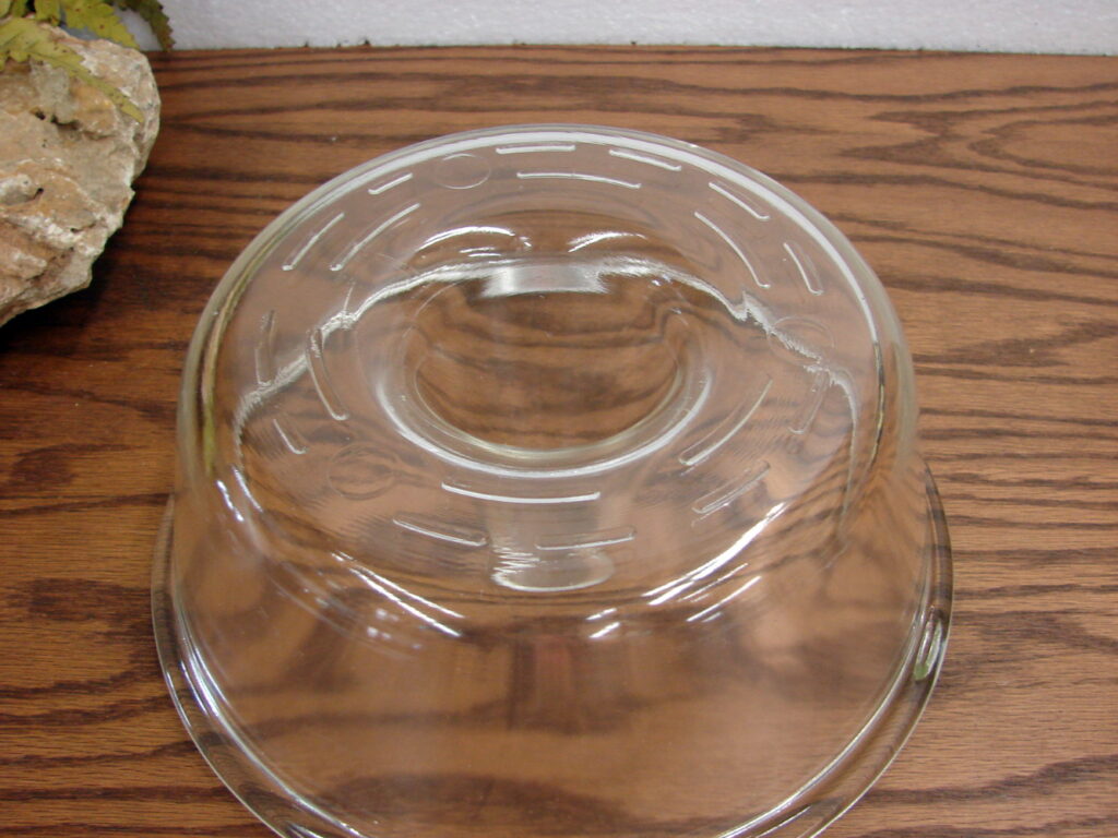 Vintage Clear Glass Glasbake Heavy Duty Bundt Cake Round Angel Food Moose R Us Log Cabin Decor