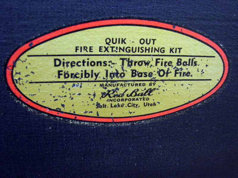 Vintage Quik-Out Red Ball Clear Satin Fire Extinguisher Kit New in Case Warranty USA, Moose-R-Us.Com Log Cabin Decor