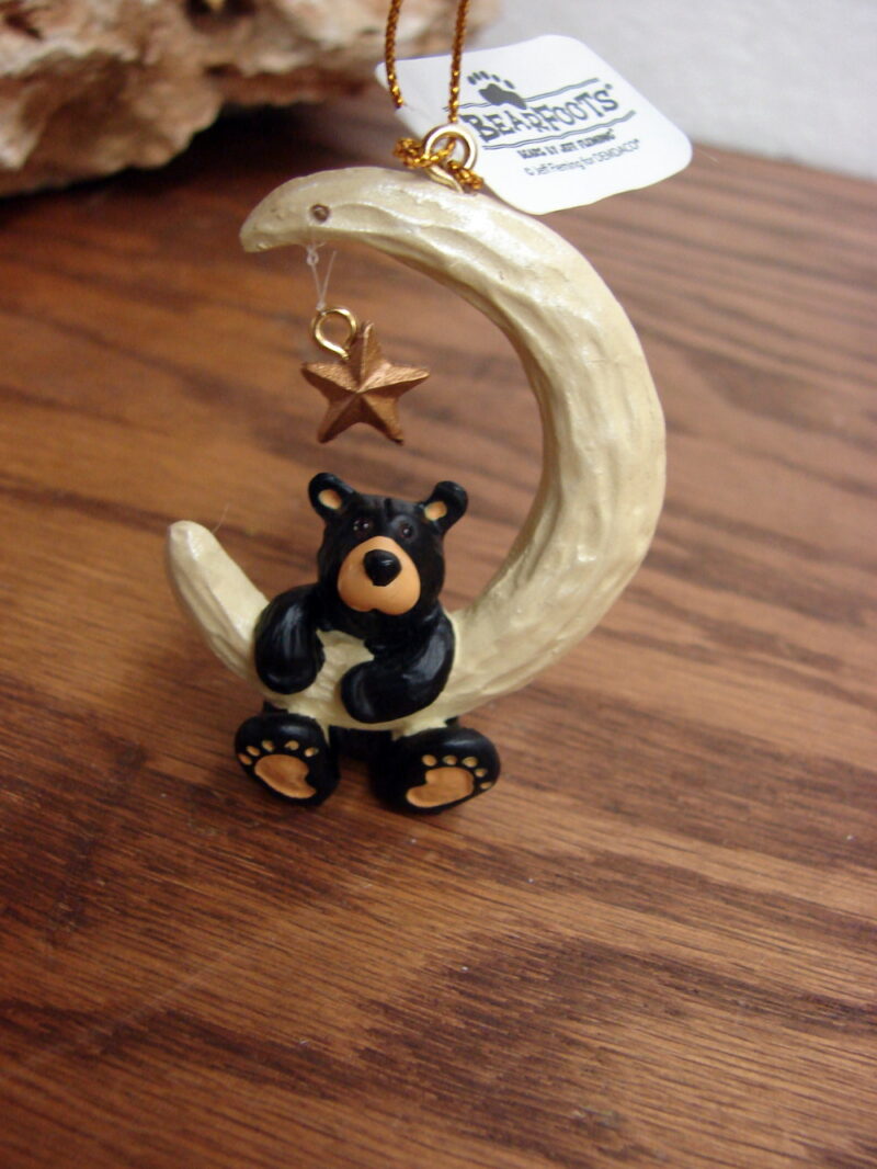 New Big Sky Carvers Bearfoots Bears Jeff Fleming Over the Moon Ornament, Moose-R-Us.Com Log Cabin Decor