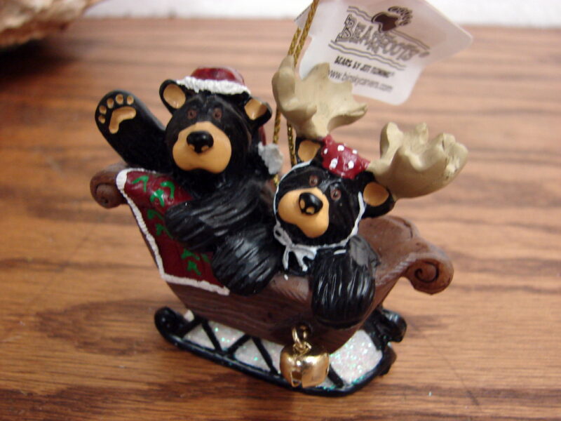 New Big Sky Carvers Bearfoots Bears Jeff Fleming Sleigh Ride Ornament, Moose-R-Us.Com Log Cabin Decor