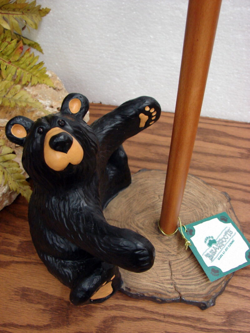 New Big Sky Carvers Bearfoots Bears Jeff Fleming Brawnie Bruin Paper Towel Holder, Moose-R-Us.Com Log Cabin Decor