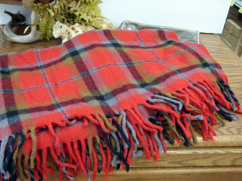 Vintage Faribo Stadium Red Plaid 100% Wool Blanket Tote Case, Moose-R-Us.Com Log Cabin Decor