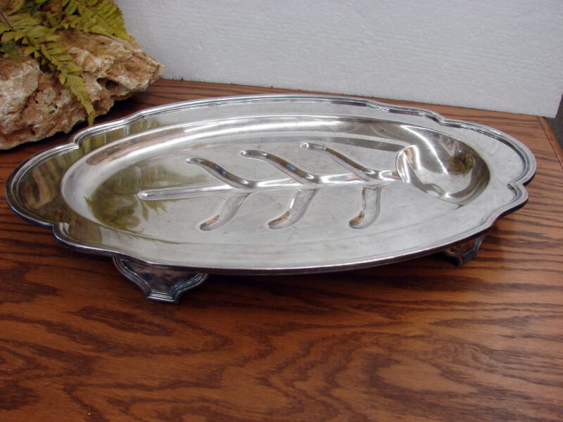 Vintage Silver Meat Platter Barbour Silver Co 1892-1898 Electro Plate, Moose-R-Us.Com Log Cabin Decor