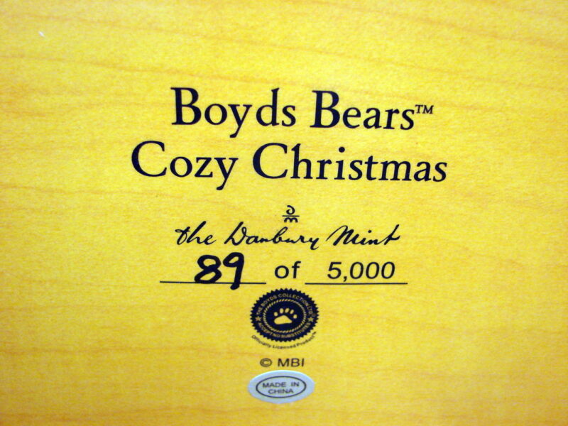 Boyd&#8217;s Bears Cozy Christmas Danbury Mint Display Retired Limited Edition, Moose-R-Us.Com Log Cabin Decor