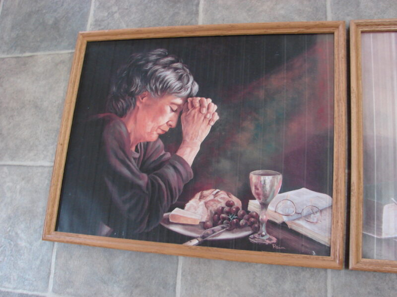 Newer Version Grace &#038; Gratitude Wood Framed Prints Man Woman Praying, Moose-R-Us.Com Log Cabin Decor