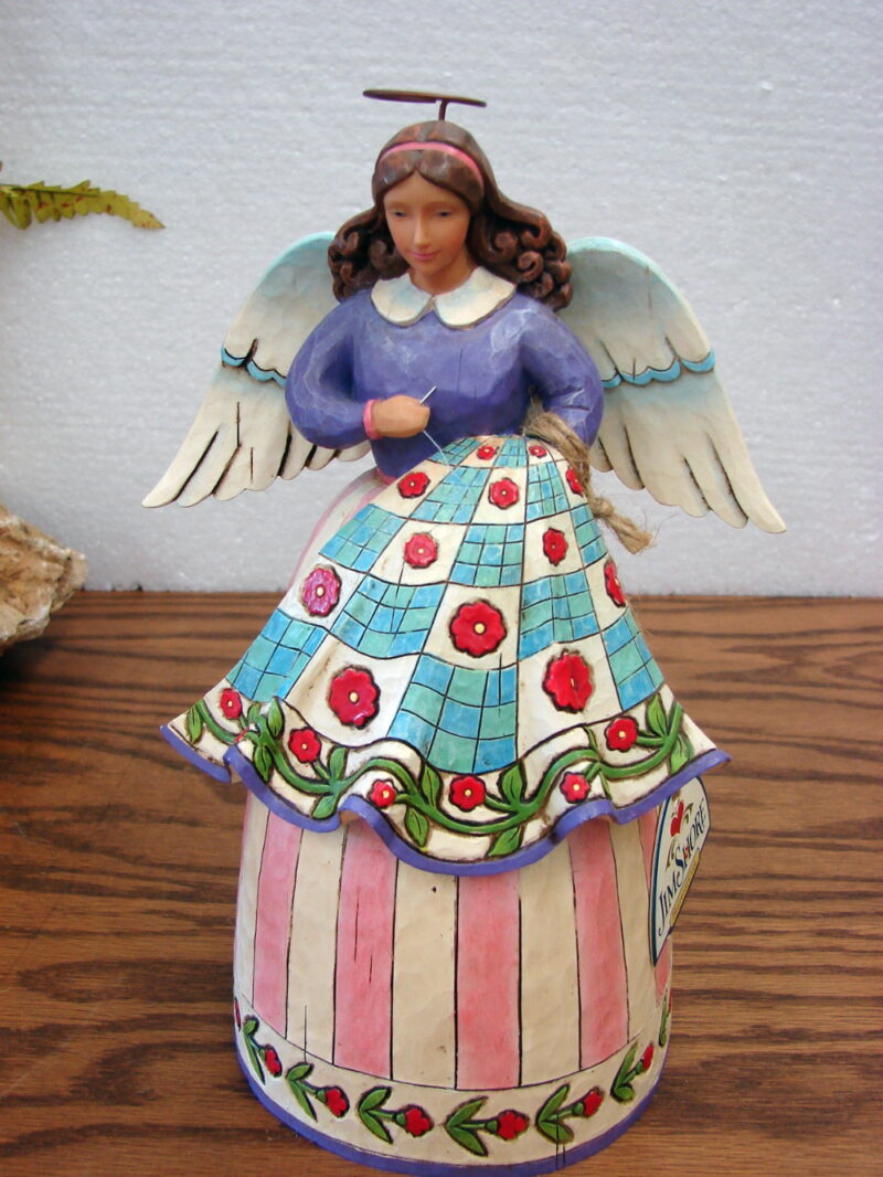 Jim Shore Stitched with Love Quilting Angel Figurine #4007245, Moose-R-Us.Com Log Cabin Decor