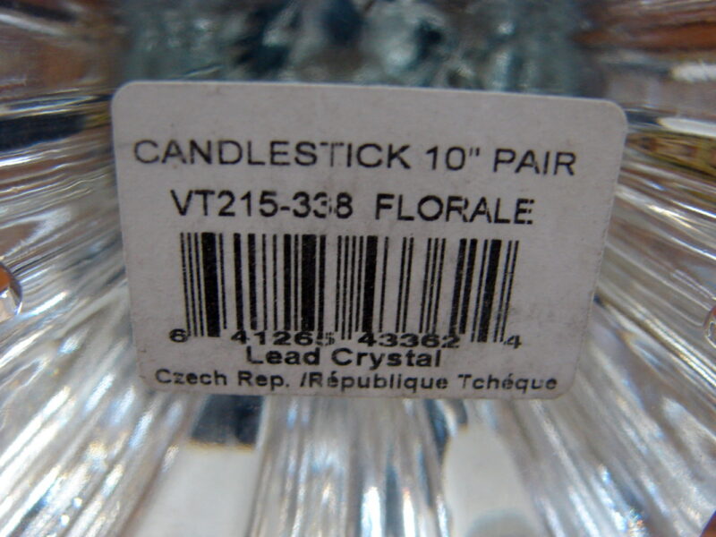 Mikasa Lead Crystal NIB Florale Candlesticks Pair Candle Holders, Moose-R-Us.Com Log Cabin Decor