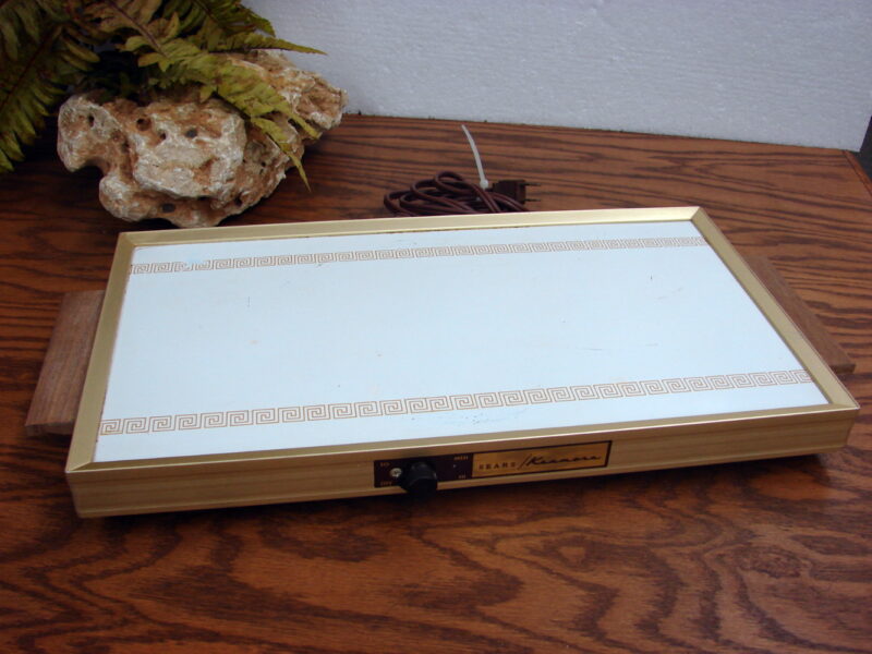 Vintage Mid Century Warmer Tray Warm-O-Tray Buffet Electric Serving Board, Moose-R-Us.Com Log Cabin Decor