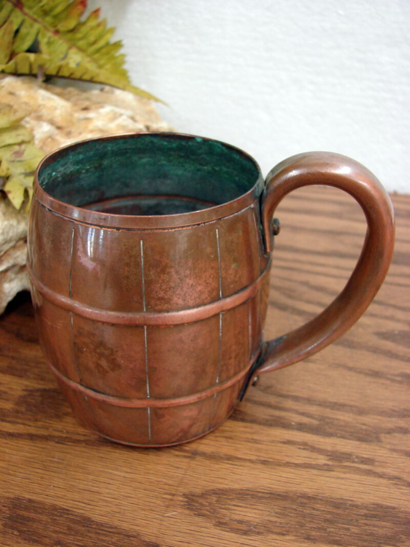 Vintage Solid Copper Barrel Mug West Bend Aluminum Co., Moose-R-Us.Com Log Cabin Decor