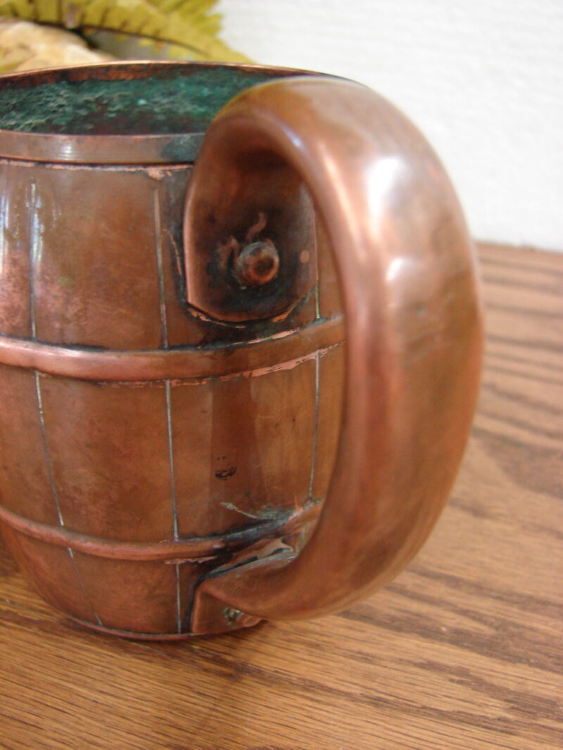 Vintage Solid Copper Barrel Mug West Bend Aluminum Co., Moose-R-Us.Com Log Cabin Decor