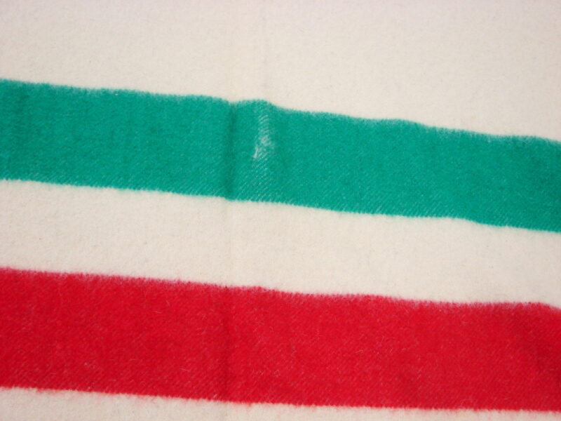 Vintage Hudson Bay Classic Stripe 6 point Wool Blanket 99 x 90&#8243;, Moose-R-Us.Com Log Cabin Decor