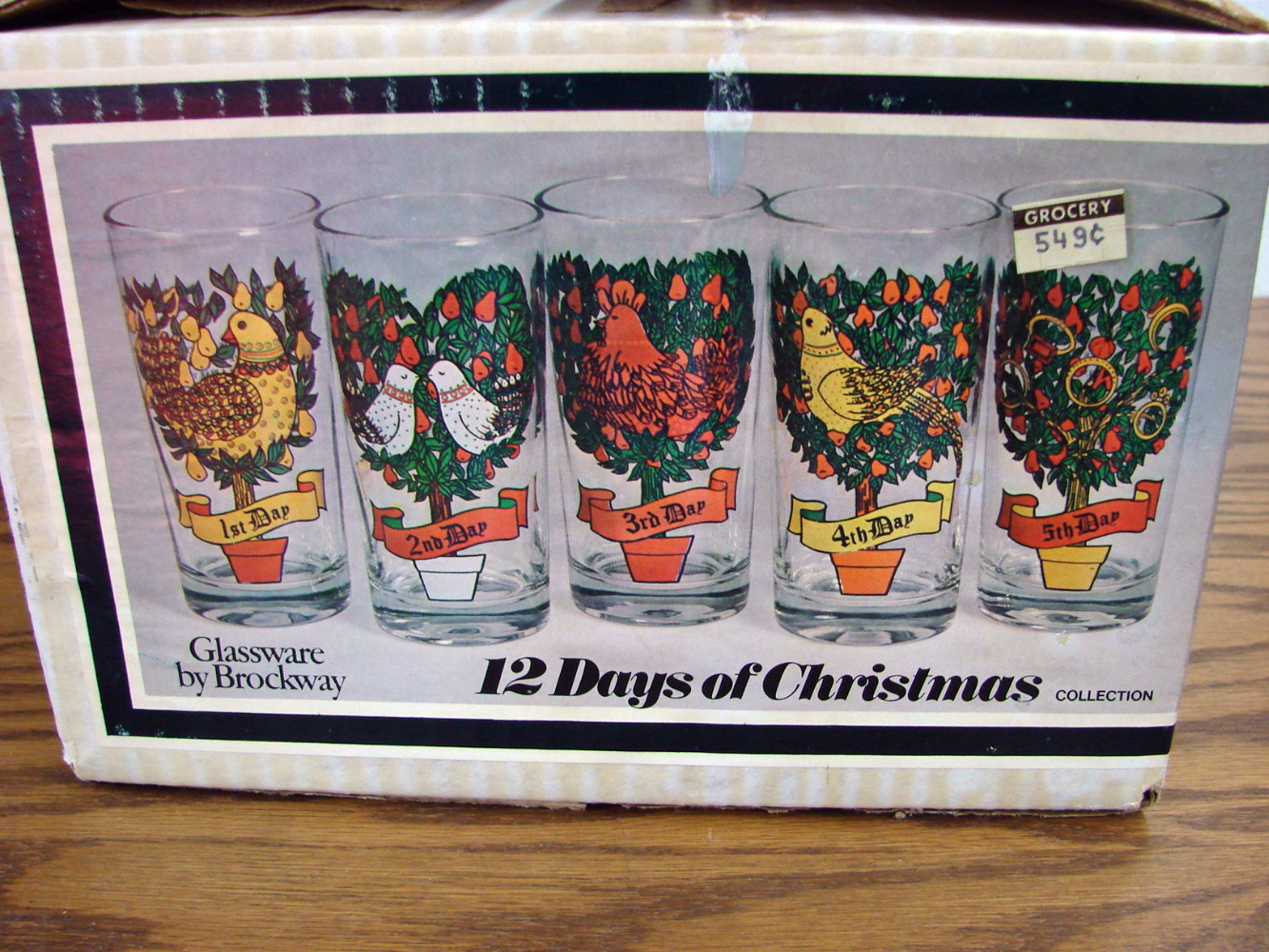 COMPLETE SET 12 Days of Christmas Glasses by American Glass