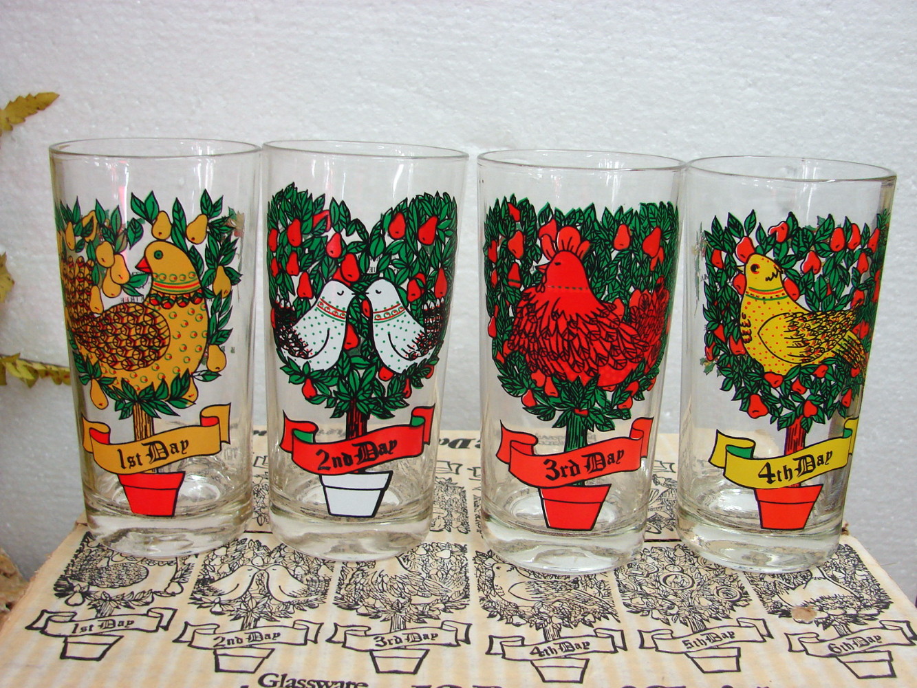 12 Days of Christmas Highball Glasses ~ Set of 12