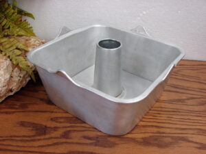 Vintage Square Angel Food Cake Pan 2 Piece Aluminum - 9x9x4