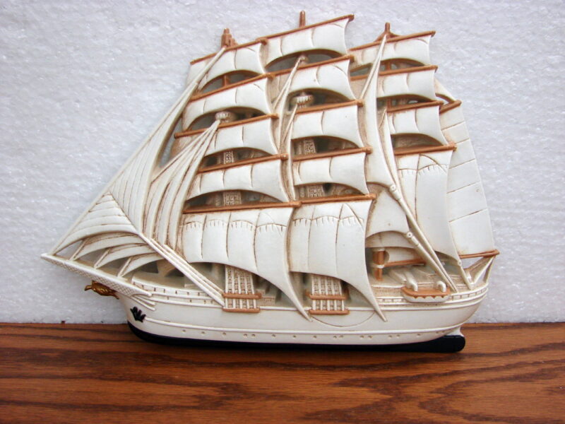 Vintage Burwood Products 3-D Wall Hanging Nautical Antique Clipper Ship, Moose-R-Us.Com Log Cabin Decor