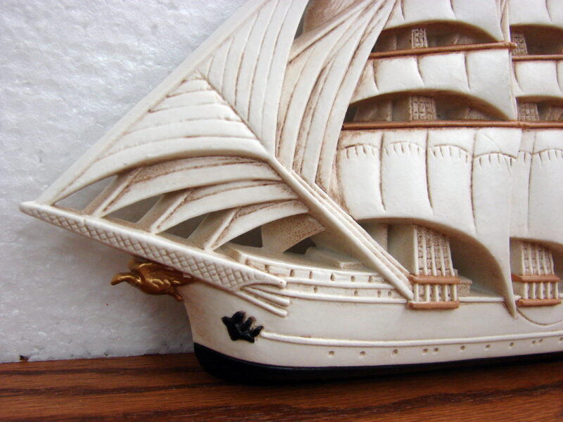 Vintage Burwood Products 3-D Wall Hanging Nautical Antique Clipper Ship, Moose-R-Us.Com Log Cabin Decor