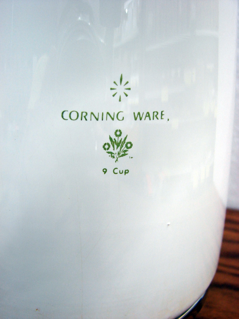 Corning Ware 9 cup Olive Green Medallion Percolator