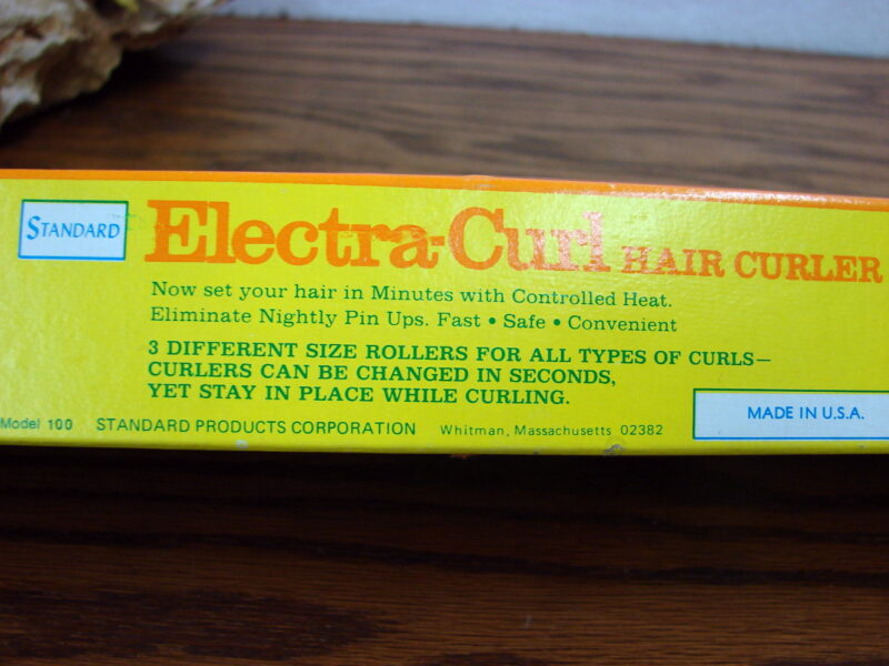 Vintage 1970&#8217;s Electric Standard Electra-curl Hair Curler Curling Iron NIB, Moose-R-Us.Com Log Cabin Decor