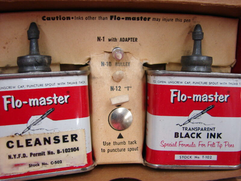 Vintage Flo-master Felt Tip Pen Marker Artist Kit Box Cleaner Ink New Tips, Moose-R-Us.Com Log Cabin Decor