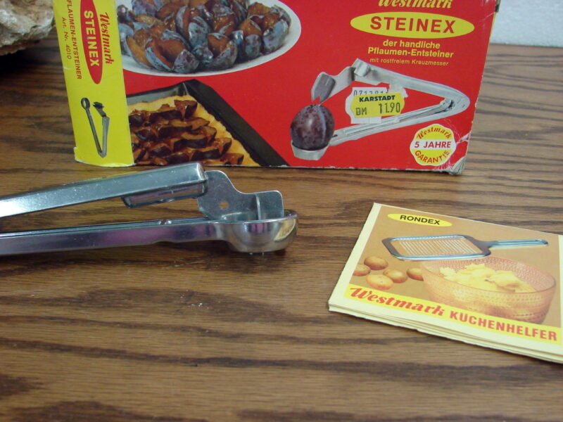 Vintage German Westmark Steinex Plum Date Pitter Stoner Stainless Blade, Moose-R-Us.Com Log Cabin Decor