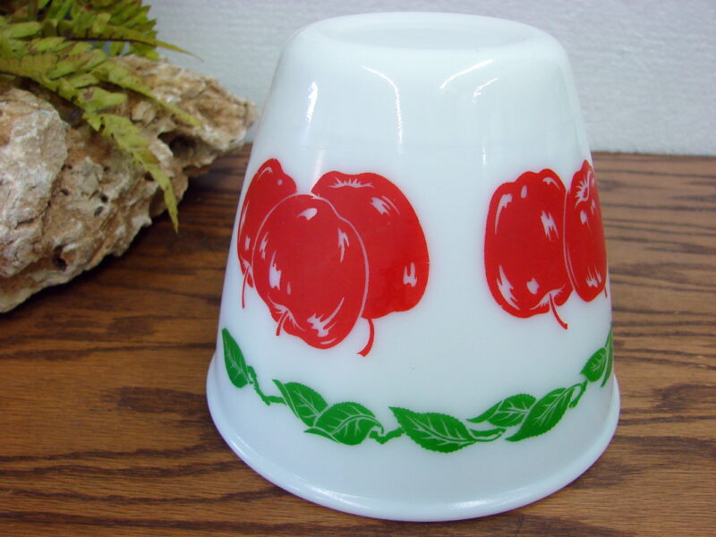 Vintage MCM Hazel Atlas Splash Proof Double Apple Milk Glass Bowl, Moose-R-Us.Com Log Cabin Decor