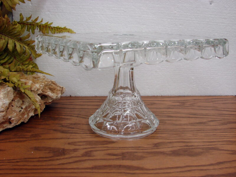 Vintage Indiana Constellation Square Pedestal Cake Plate Stand with Rum Well, Moose-R-Us.Com Log Cabin Decor