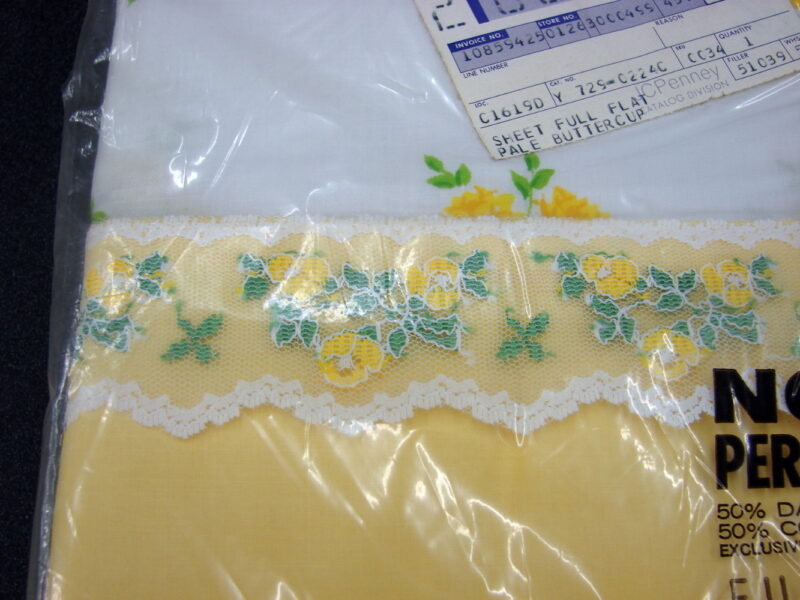 Vintage MCM Lady Pepperell Yellow Roses Lace Full Set Brand New, Moose-R-Us.Com Log Cabin Decor