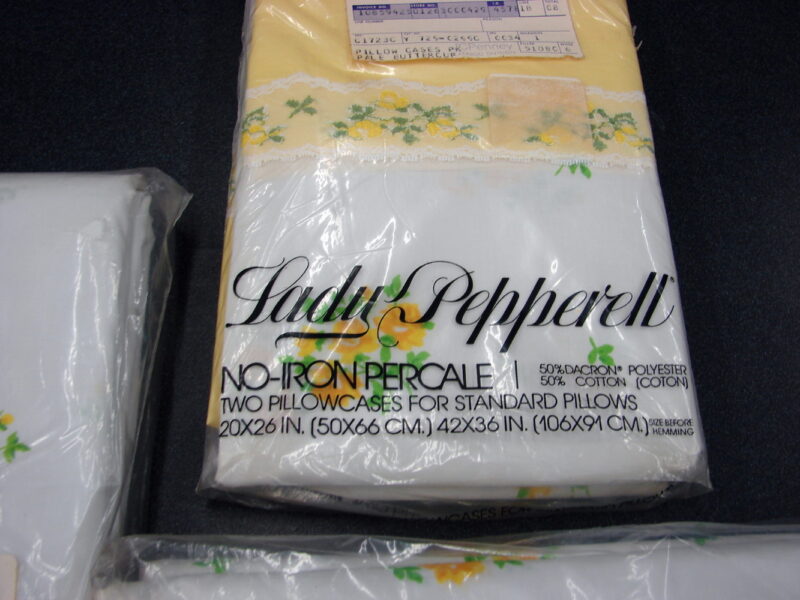 Vintage MCM Lady Pepperell Yellow Roses Lace Full Set Brand New, Moose-R-Us.Com Log Cabin Decor