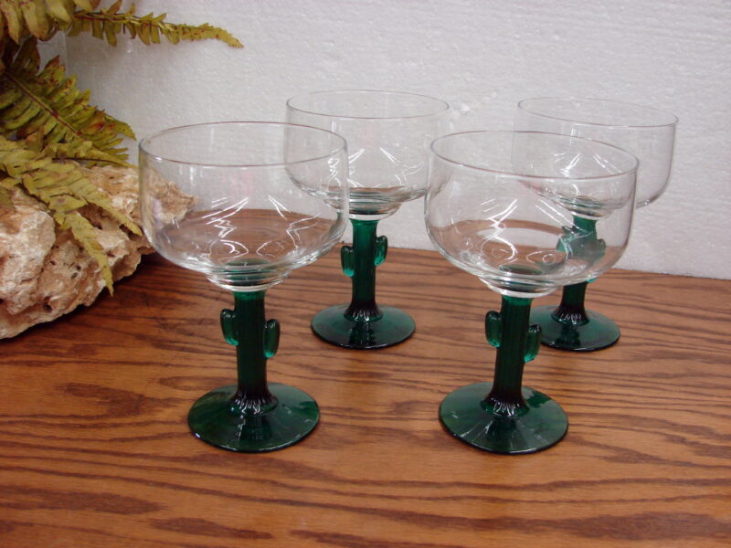 Vintage MCM Set/4 Libbey Saguaro Cactus Drinking Glasses Mexican Party, Moose-R-Us.Com Log Cabin Decor