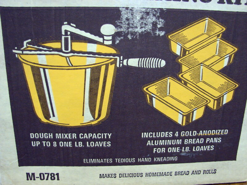 Vintage Mirro Aluminum Gold-Fashioned Dough Mixer Bread Baking Kit NIB, Moose-R-Us.Com Log Cabin Decor