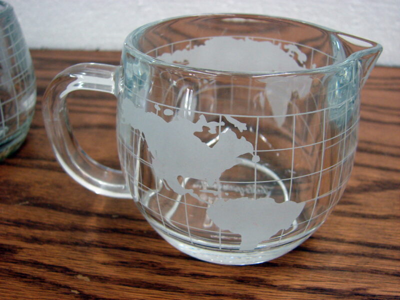 Nestle Nescafe Mug World Map Globe Coffee Cup Etched Glass Set/12, Moose-R-Us.Com Log Cabin Decor