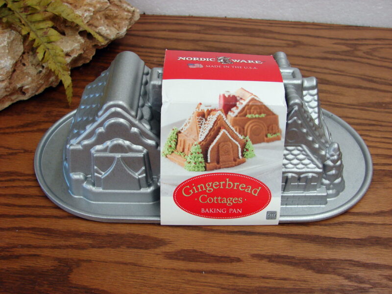 Scandinavian Nordic Ware Heavy Duty Gingerbread Cottages Duo Mold Cake Pan, Moose-R-Us.Com Log Cabin Decor