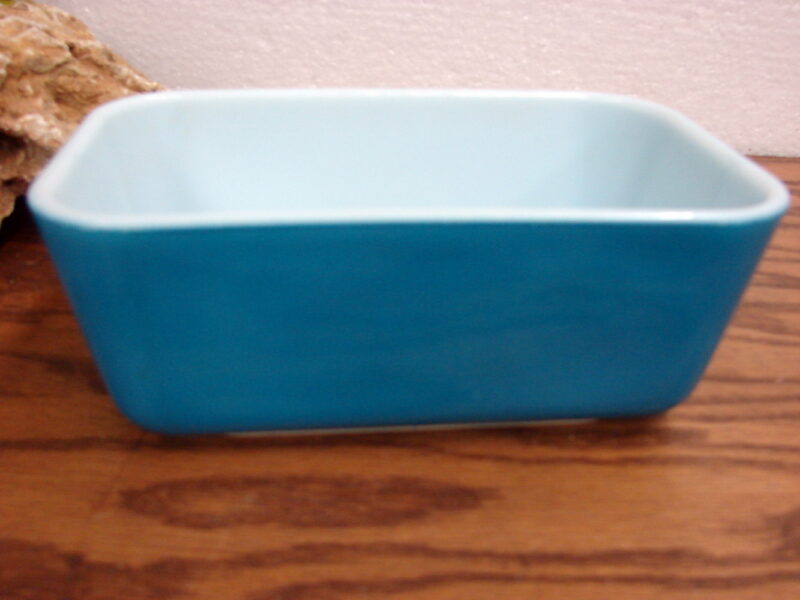 Vintage PYREX Horizon Blue #502 Medium Refrigerator Dish, Moose-R-Us.Com Log Cabin Decor