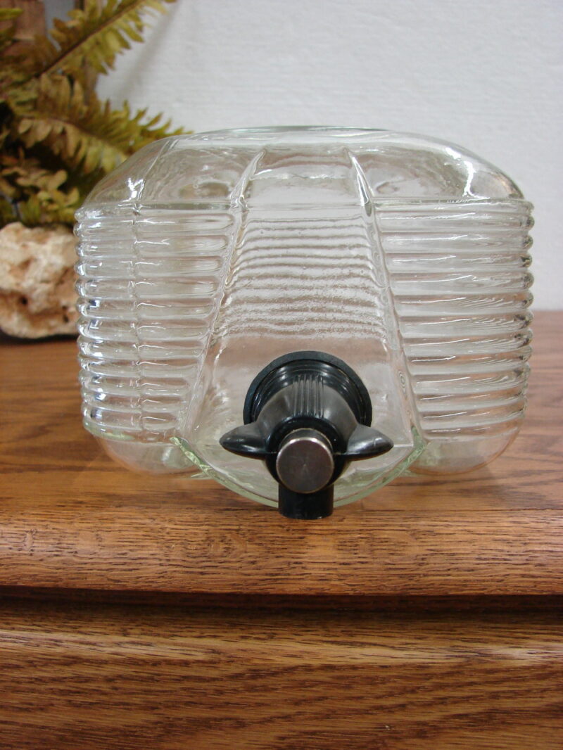 Vintage McKee Glass Refrigerator Jar Dispenser Spigot Horizontal w/ Lid, Moose-R-Us.Com Log Cabin Decor