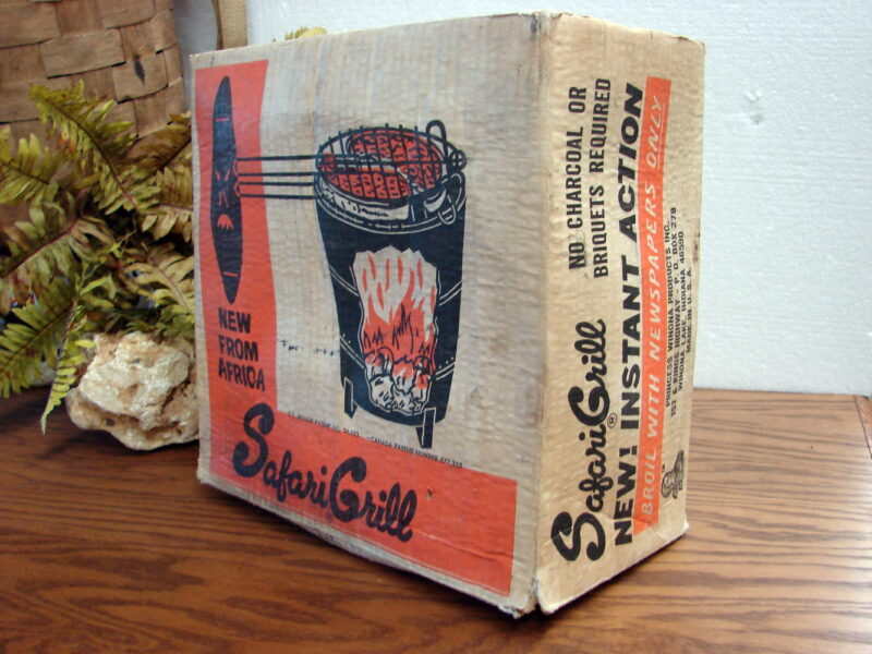 Vintage Africa Swannie Braai Portable Safari Grill Burn Newspaper, Moose-R-Us.Com Log Cabin Decor