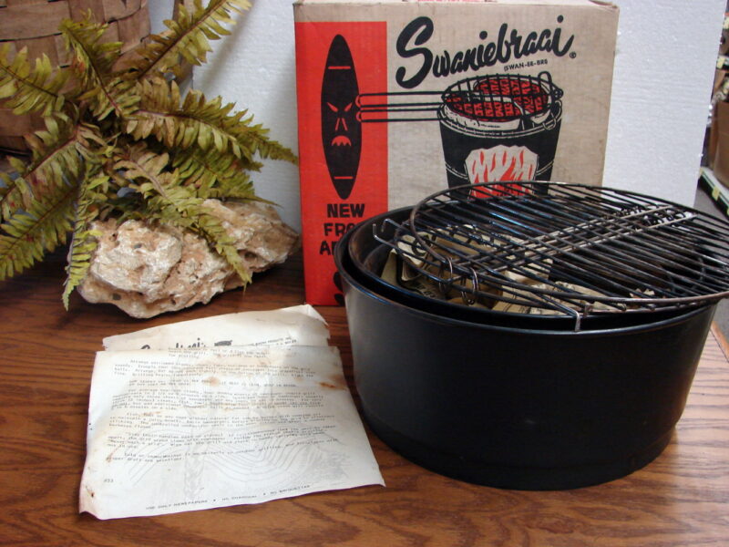 Vintage Africa Swannie Braai Portable Safari Grill Burn Newspaper, Moose-R-Us.Com Log Cabin Decor