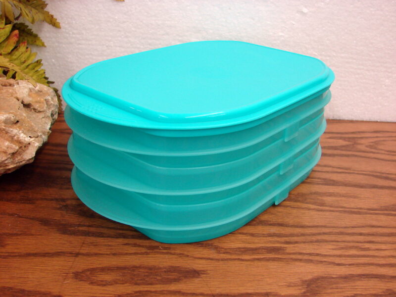 Tupperware Teal Layer Stackables Deli Keeper 4 Pc Set Lunch Kit, Moose-R-Us.Com Log Cabin Decor