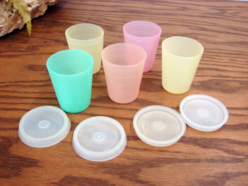 Vintage Tupperware #101 Midgets Pastel Clear w/ Lids, Moose-R-Us.Com Log Cabin Decor