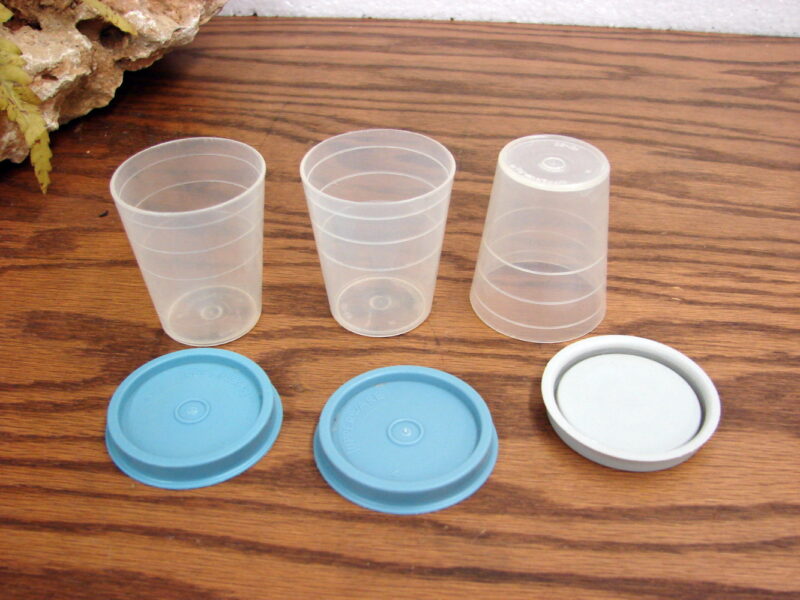 Vintage Tupperware #101 Midgets Pastel Clear w/ Lids, Moose-R-Us.Com Log Cabin Decor