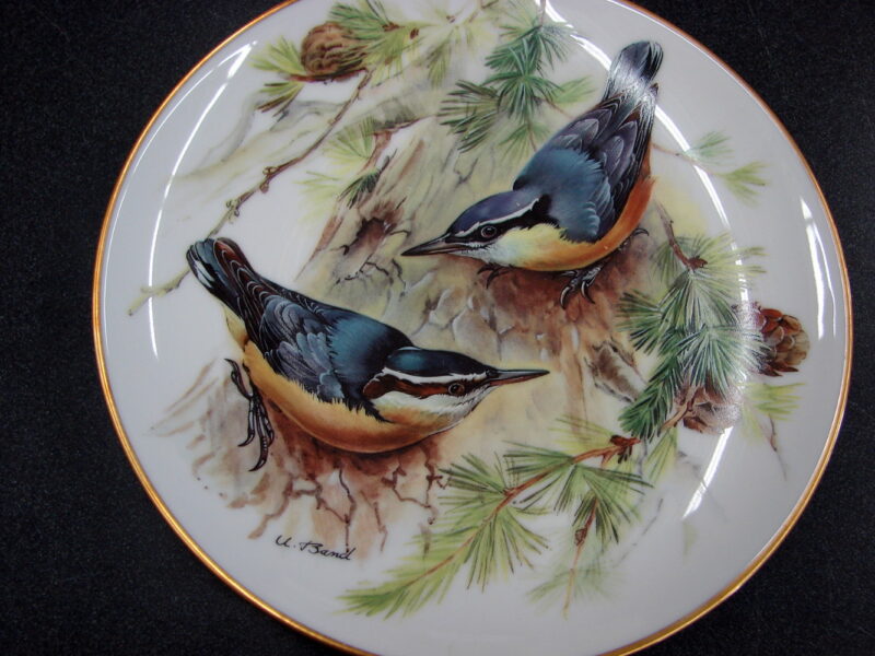 Set/8 Europäische Singvögel von Ursula Band Bird Plate Collection Plates WWF, Moose-R-Us.Com Log Cabin Decor