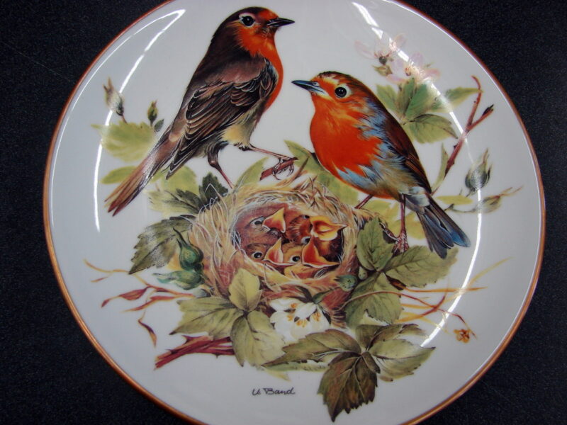 Set/8 Europäische Singvögel von Ursula Band Bird Plate Collection Plates WWF, Moose-R-Us.Com Log Cabin Decor