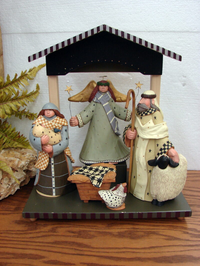 O&#8217; Holy Night Williraye Studio Nativity Set Stable Wise Men Set 2004, Moose-R-Us.Com Log Cabin Decor