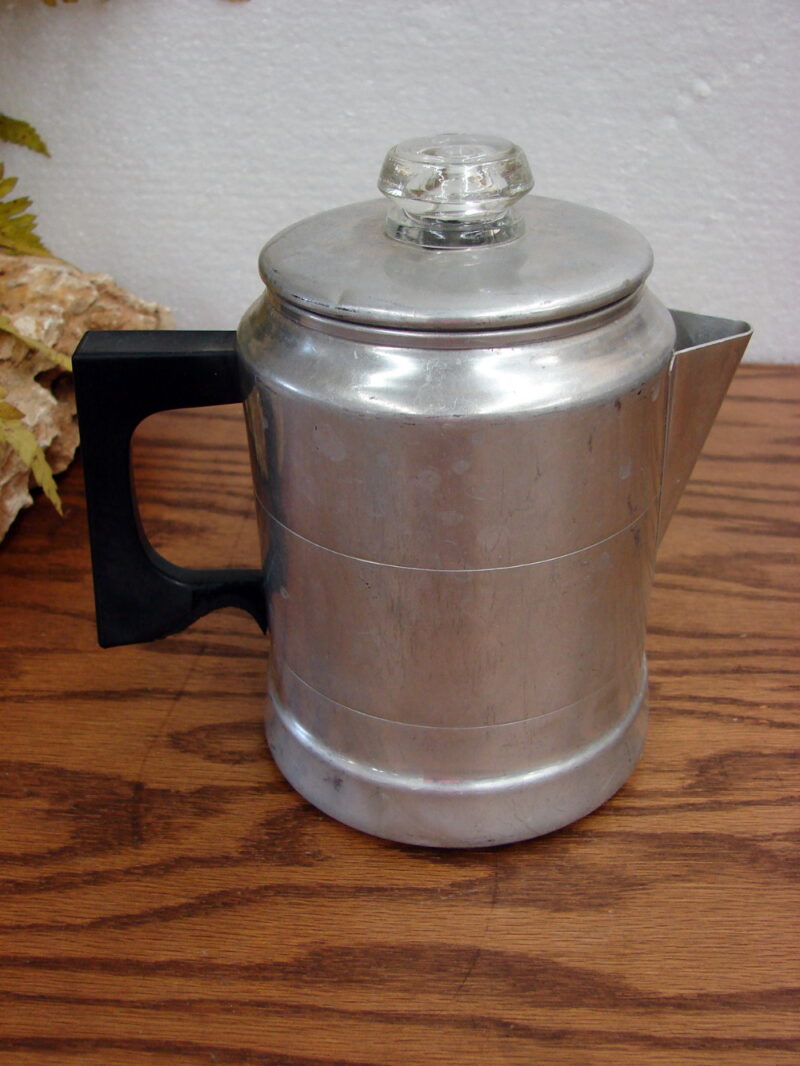 Vintage MCM Comet Aluminum Coffee Pot Percolator 5 Cup Camp, Moose-R-Us.Com Log Cabin Decor